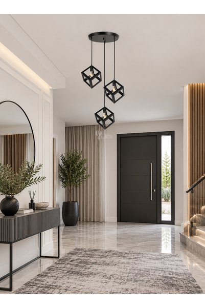 best power Modern 3 Hanging Ceiling Chandelier 3 Comments Geometric Cube Desi...