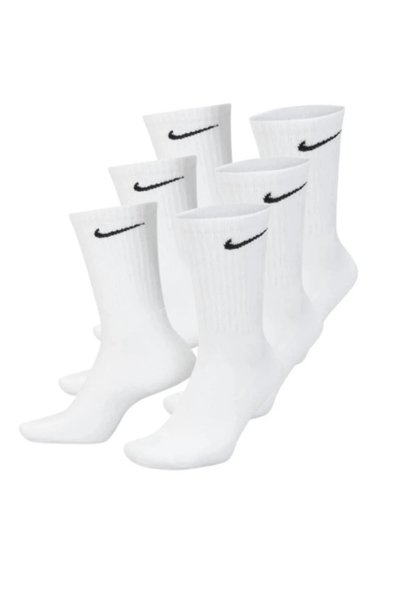 Nike 6’lı Beyaz Siyah Gri Çorap Sporcu Beyaz Unisex Çorap