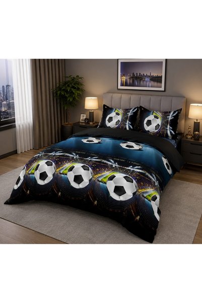 OEM Bed linen, 4 pieces, 2 people, 240x250, football print