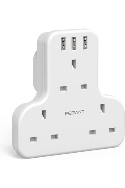 GENERAL Beijiant Multi Plug Extension Power Adapter with 2 USB Ports 20W USB ...