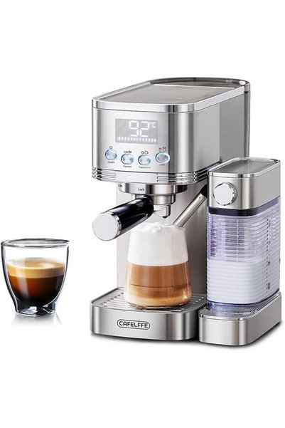 Cafelffe ماكينة إسبريسو MK-801 بضغط 20 بار مع جهاز رغوة الحليب الأوتوماتيكي ل...