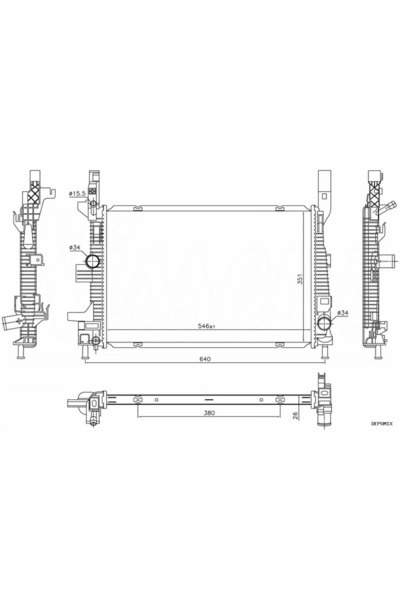 Oris DPMIX-HB RADYATOR BRAZİNG A/M 546X351X26 FOCUS III 1.5 TDCİ (10421) 2011 606033