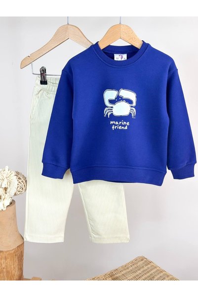 Patriko BOYS' 3-PLY COTTON SWEATSHIRT AND JEANS SET