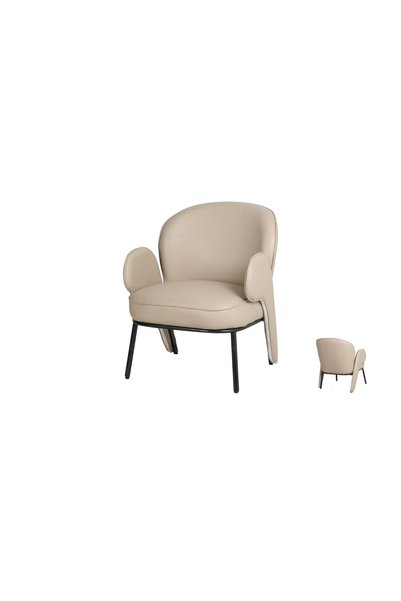 IN HOME STORE كرسي استرخاء عصري بتصميم انسيابي ولون بيج هادئ