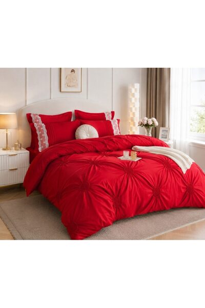 JOJO HOME Premium Bedding Set, Jojo Home, Solid Color, Embroidered Hearts and...