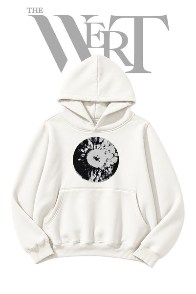 THEWERT Void Human Fall Pre-Printed White Hooded Sweatshirt (2-Ply)
