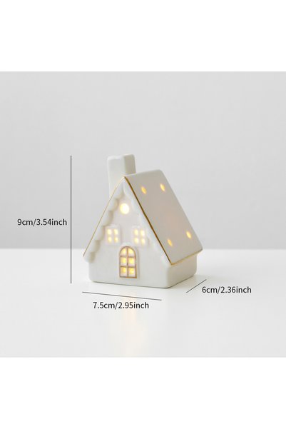 Choice Style 3 1pc Ceramic Light Up Snow House Christmas Ornament LED Cottage...