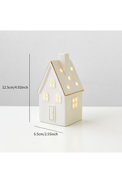 Choice Style 9 1pc Ceramic Light Up Snow House Christmas Ornament LED Cottage...