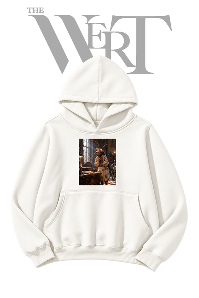THEWERT Cockroach Doctor Pre-Printed White Hooded Sweatshirt (2-Ply)