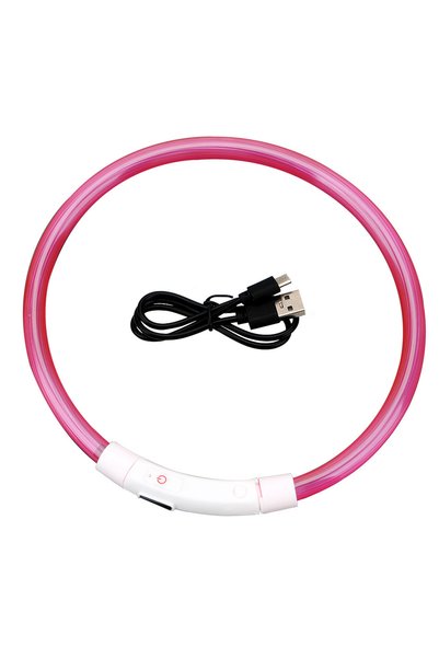Choice طوق مضيء للكلاب باللون الوردي، يعمل بالشحن عبر USB، مزود بمصابيح LED، ...