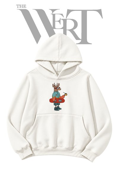 THEWERT Anaca Venegas Pre-Printed White Hooded Sweatshirt (2-Ply)