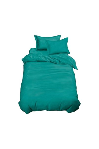 OEM Damask bedding, 4 pieces, 1 person, with elastic, 140x200, Turquoise