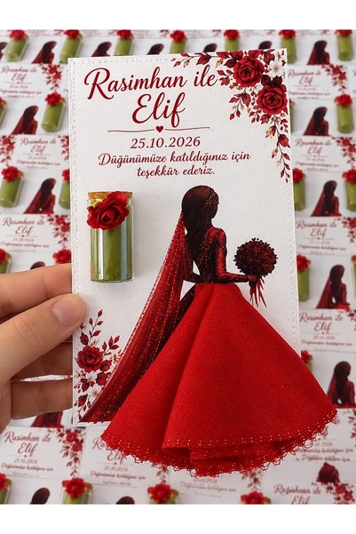 GÖKRA tasarım hediyelik#kartlı hediyelik kırmızı veya mavi hal gelin damat dü...