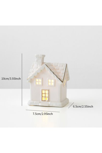 Choice Style 7 1pc Ceramic Light Up Snow House Christmas Ornament LED Cottage...