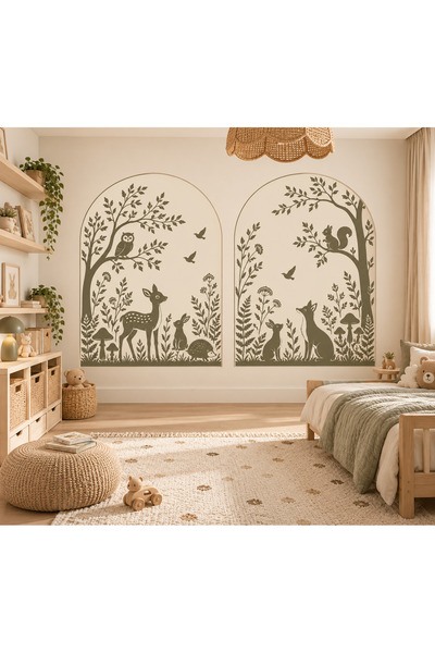 MaisonVelinCo Forest Animals Patterned Belt Wall Sticker, Set of 2, Self-Adhe...