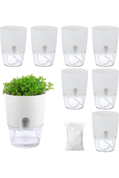 KASTWAVE Self Watering Pots for Indoor Plants, Flower Pots Outdoor, 8 Pack 3....