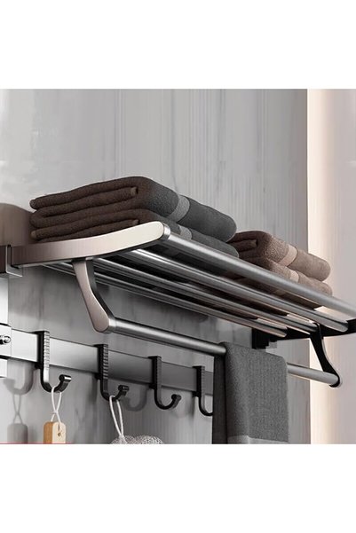 ANYUAN Towel Racks for Bathroom,Bath Towel Holder with Double Towel Bar and F...