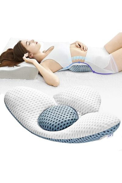 TERRIFI Lumbar Support Pillow for Sleeping, Adjustable 3D Back Cushion for Lo...