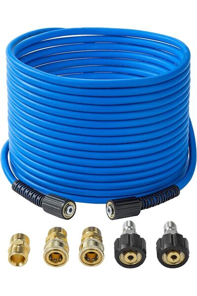 KASTWAVE خرطوم غسيل عالي الضغط 3600 PSI بطول 50 قدمًا وقطر 1/4 بوصة - امتداد ...