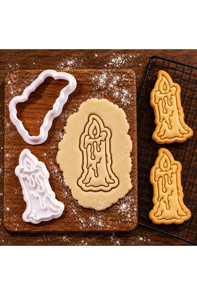 Hobist Halloween Witch Candle Premium Cookie Mold and Sugar Dough Shaper - Co...