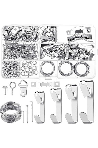KASTWAVE Picture Hangers, Picture Hanging Kit, 246 Pieces Include Nails, Hang...