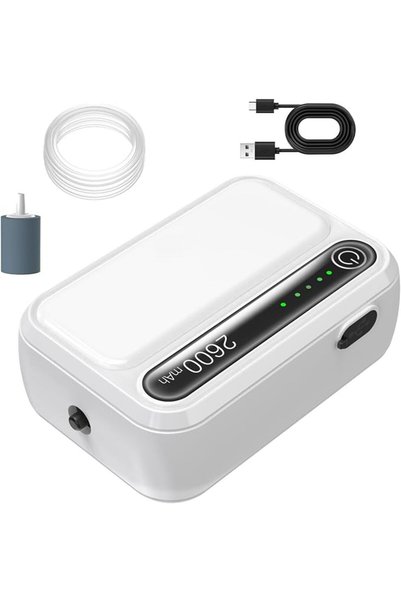 AZONEE USB Rechargeable Aquarium Air Pump - Portable 2W Oxygen Bubbler for Fi...