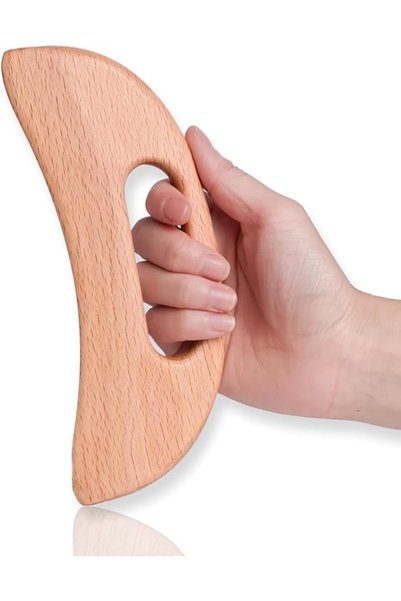 Generic لوح تدليك الجسم الخشبي "جوا شا"، مقاس 20 × 8 سم، مصنوع من خشب الزان.
