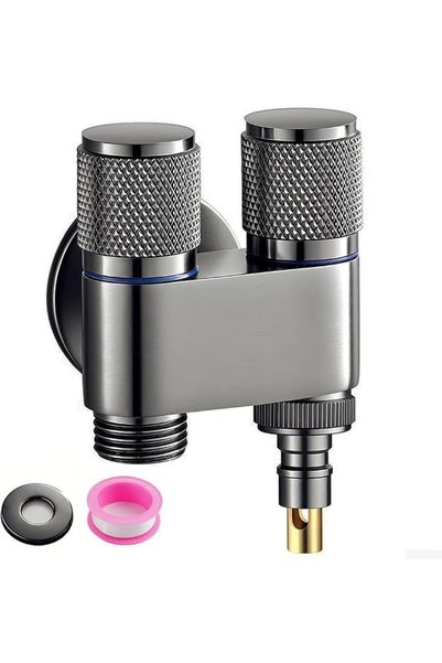 HASTHIP Hastib ®   2 in 1 Stainless Steel Washing Machine Faucet with Dual Ou...