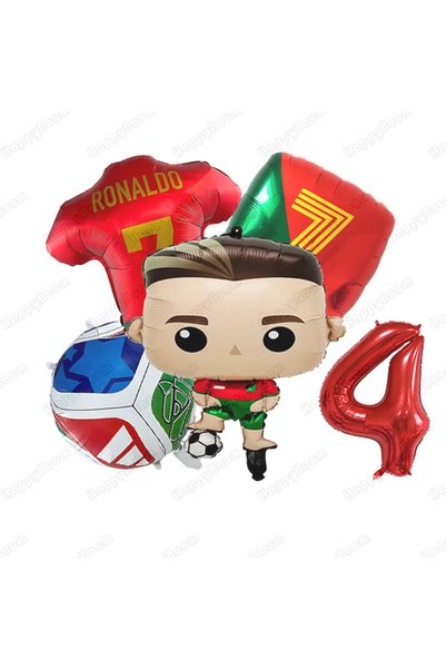 Hasbro As Show 4 5Pcs Cartoon Cr7 Soccer Birthday Aluminum Film Balloons Set ...