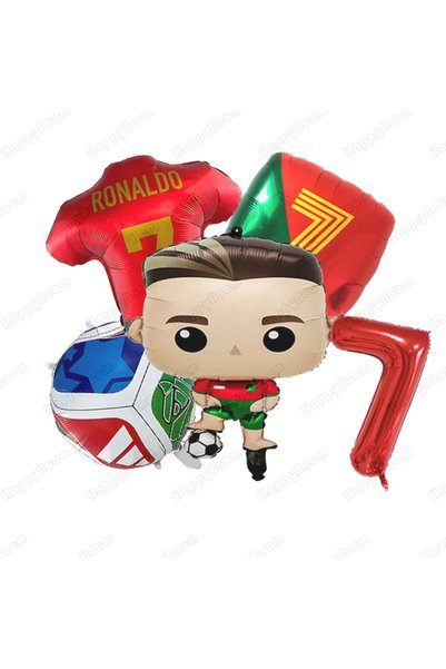 Hasbro As Show 7 5Pcs Cartoon Cr7 Soccer Birthday Aluminum Film Balloons Set ...