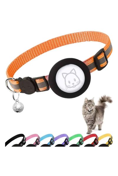 Choice C Cute Cat Collar Airtag Breakaway Reflective Kitten Collar with Bell ...