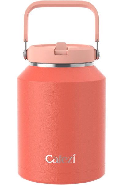 GENERAL Cafezi 64oz Insulated Water Bottle with Flip Straw Lid - Leak-Proof, ...