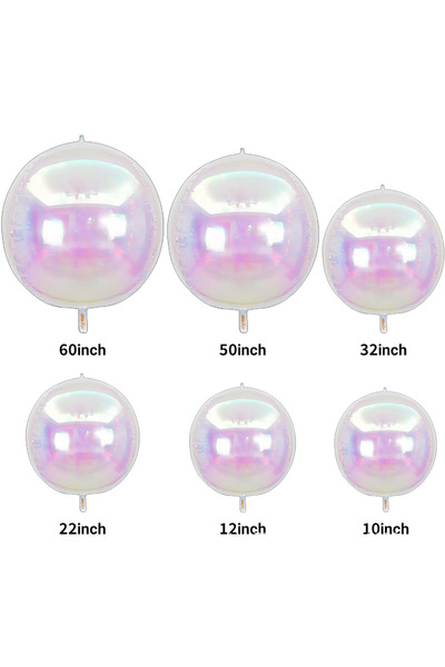 Choice 2pcs 12inch Iridescent 12/22/32/50inch 4D Rainbow Holographic Foil Bal...