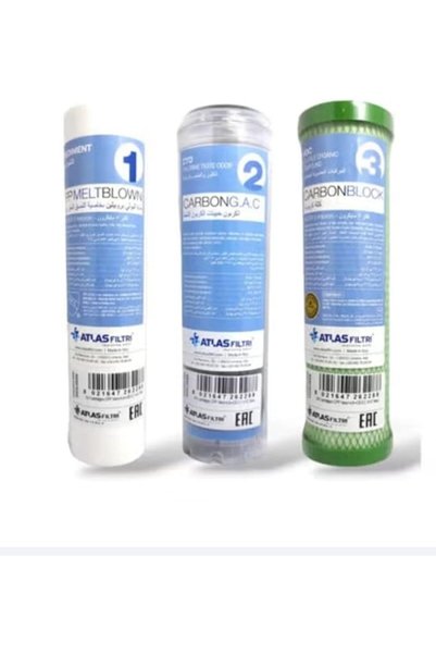 Generic مجموعة استبدال خرطوشة فلتر المياه ثلاثية المراحل 10 بوصة – PP Melt Bl...