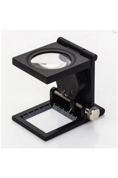 ArkhenX 28X28 mm Folding Metal Loop with Counter, 2 Led Lighted Magnifying Gl...