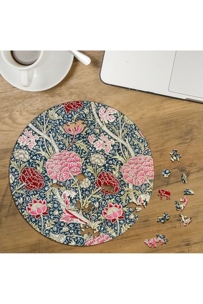puntodizayn Flowers and Plants: William Morris-Designed Custom-Cut Round 272-...
