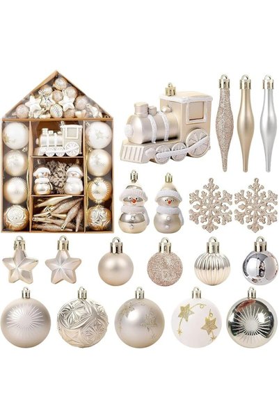 Winsoyya Christmas Tree Ornament Set Shatterproof Christmas Balls Assorted Ch...
