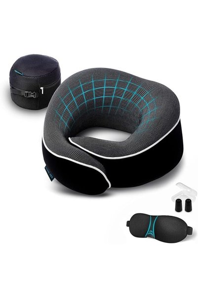 GENERAL Proglobe Travel Pillow 100% Pure Memory Foam Neck Pillow, Pillows for...