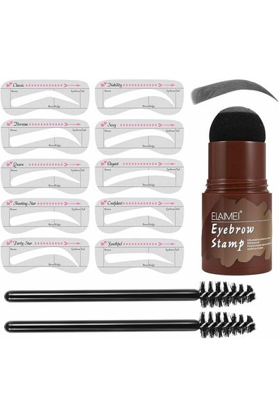 ELAIMEI Eyebrow Stamp Stencil Kit, Waterproof Brow Stamp Shaping Kit Definer ...