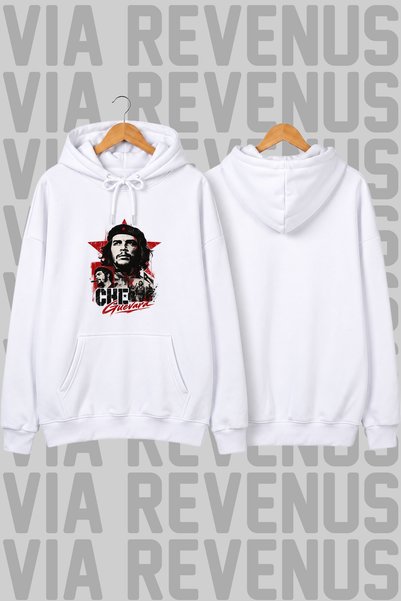 Vordevia Φούτερ με κουκούλα Unisex, φαρδιά γραμμή, με το λογότυπο «Che»