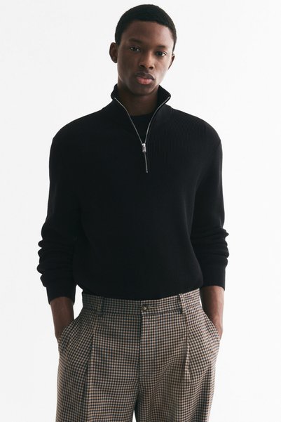 H&M Yarım Fermuarlı Kazak Regular Fit
