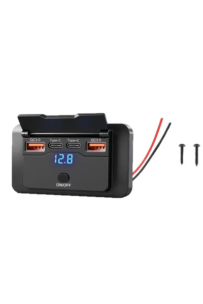 Choice شاحن سيارة USB مزدوج 2QC-2Type C مع منفذ PD مزدوج ومنفذ QC 3.0 بقوة 10...