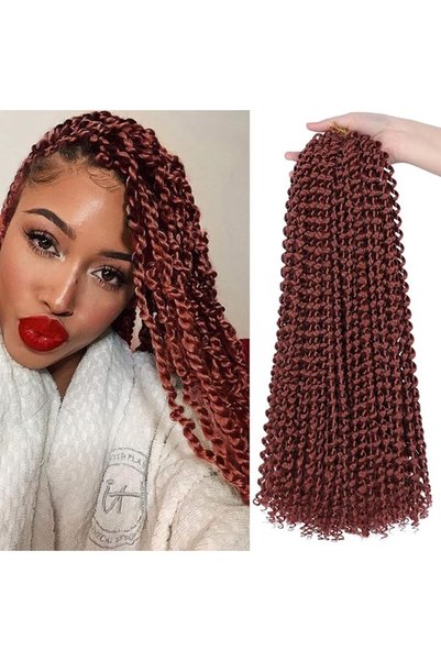 Ubeleco Passion Twist Hair 18 Inch 132 Strands Water Wave Crochet Hair 22 Str...