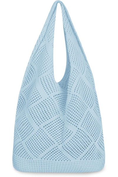GENERAL Crochet Tote Bag,Summer Vacation Knitted Bag, Boho Knit Bags Cute Cro...