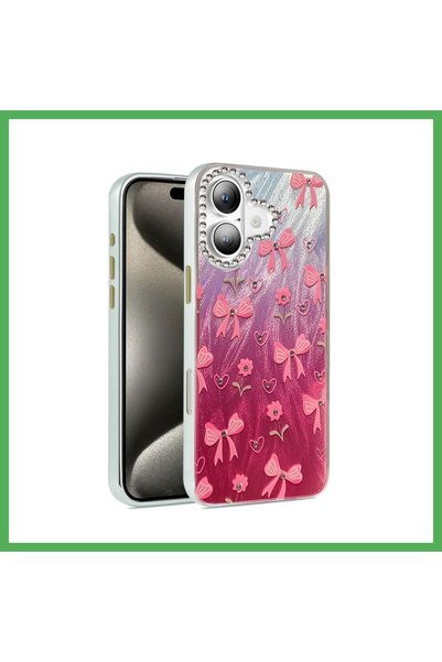Nur store Çanta iPhone 16 Plus Compatible Case: Blade Mirrored Pattern Cover ...