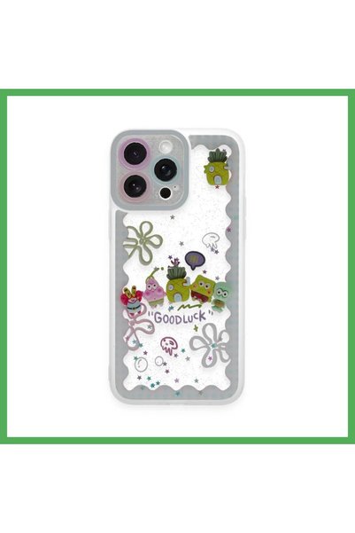 Nur store Çanta غطاء سيليكون بتصميم لطيف متوافق مع هاتف iPhone 14 Pro - لون أ...