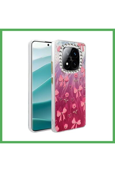 Nur store Çanta Redmi Note 14 Pro 5G Compatible Case with Blade Mirrored Patt...