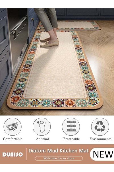 DUNISO 2 PCS Kitchen Mats and Rugs Set , Non Slip Heavy Duty Standing Mat, Qu...