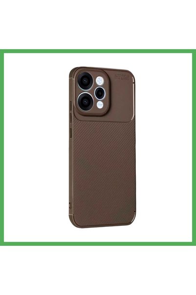 Nur store Çanta Reno 15 Compatible Auto Focus Carbon Cover - Brown BEZOSS