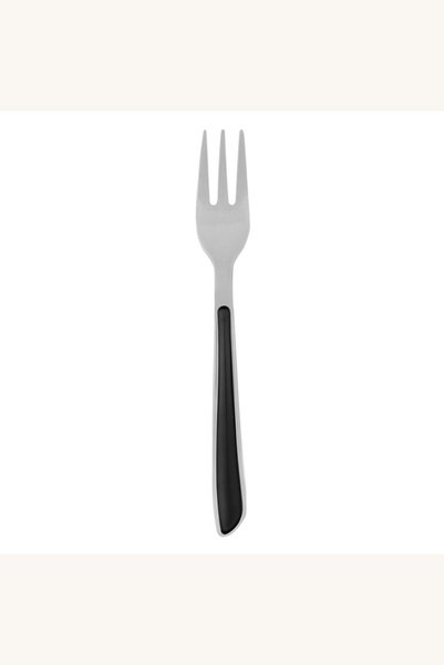 Comerivo Furculita mica din inox cu maner negru, 14 cm, pentru desert sau ape...